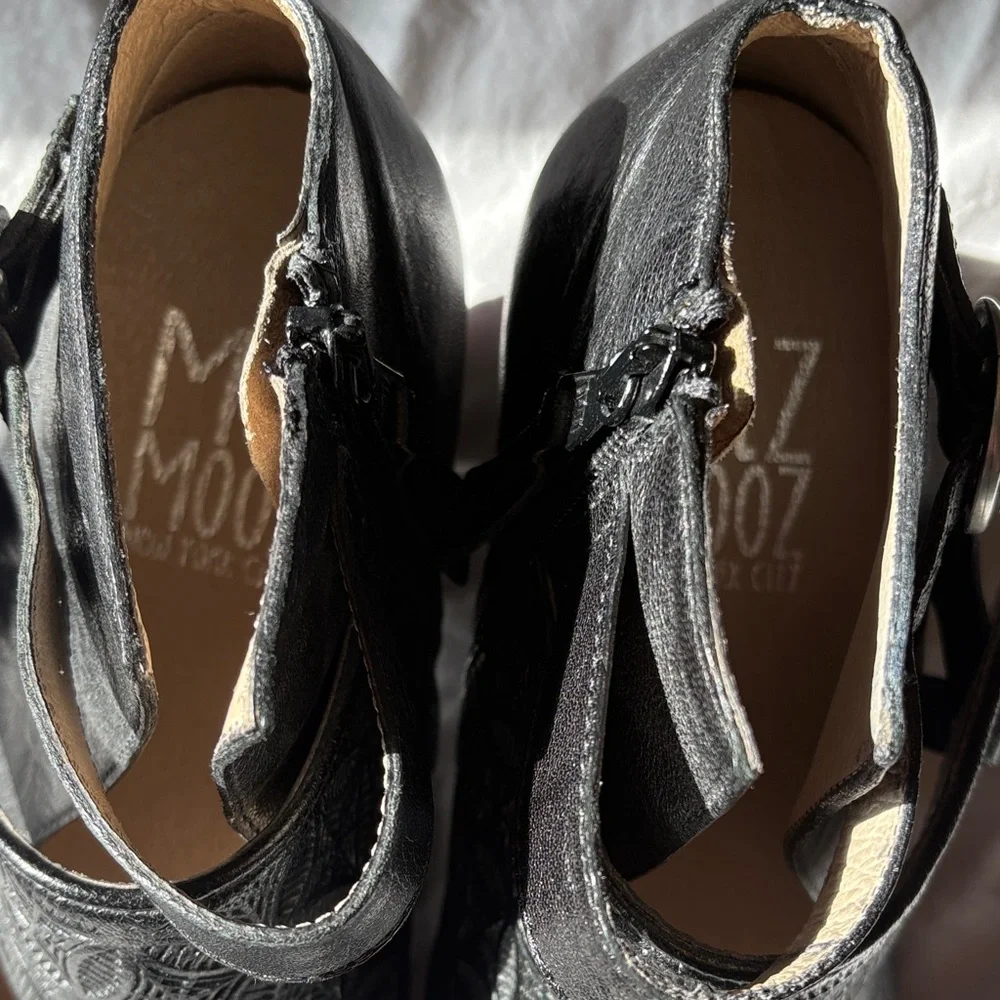 Miz Mooz Black Heeled Ankle Boots - Picture 2 of 8